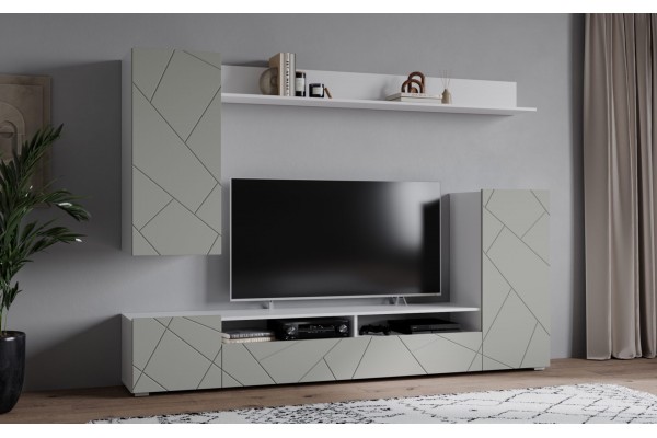 Гостиная Neo 5 (Белый платинум/Пепел софт)  фабрика Интерлиния  