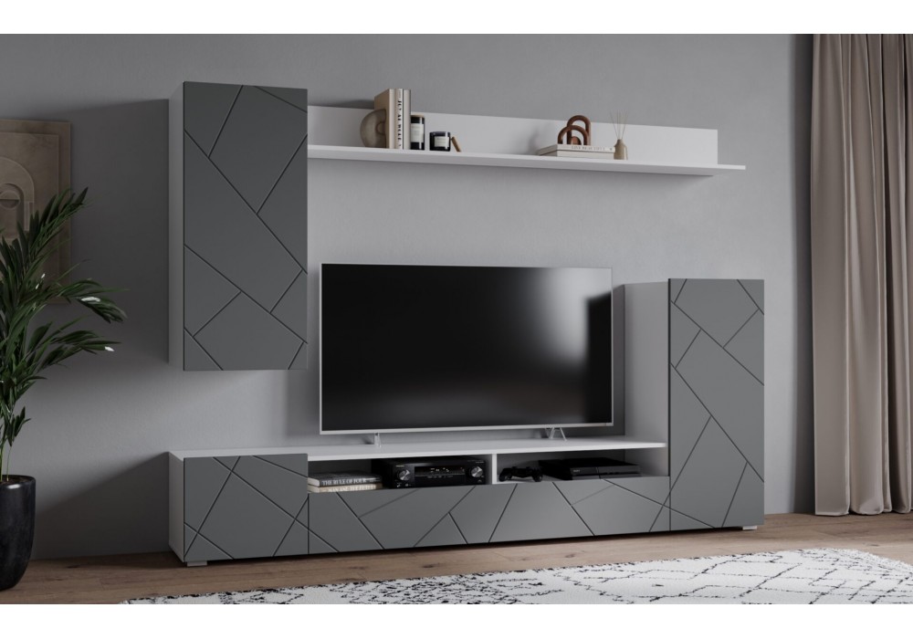 Гостиная Neo 5 (Белый платинум/Серый софт)  фабрика Интерлиния в Минске Гостиная Neo 5 (Белый платинум/Серый софт)  фабрика Интерлиния