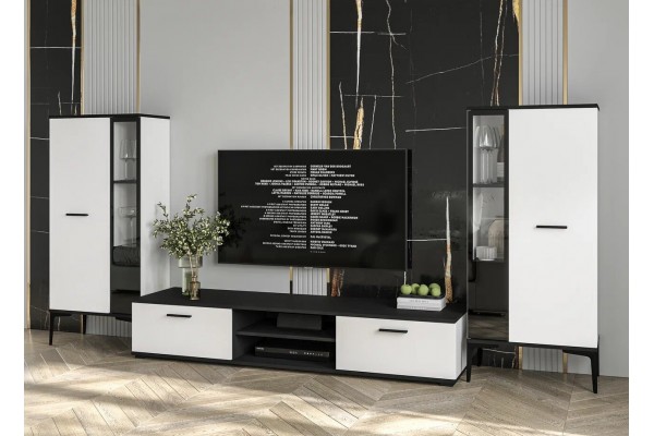 Гостиная Neo - 8  (Черный/Белый платинум)  фабрика Интерлиния