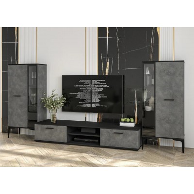 Гостиная Neo - 8  (Черный/Бетон портленд)  фабрика Интерлиния  