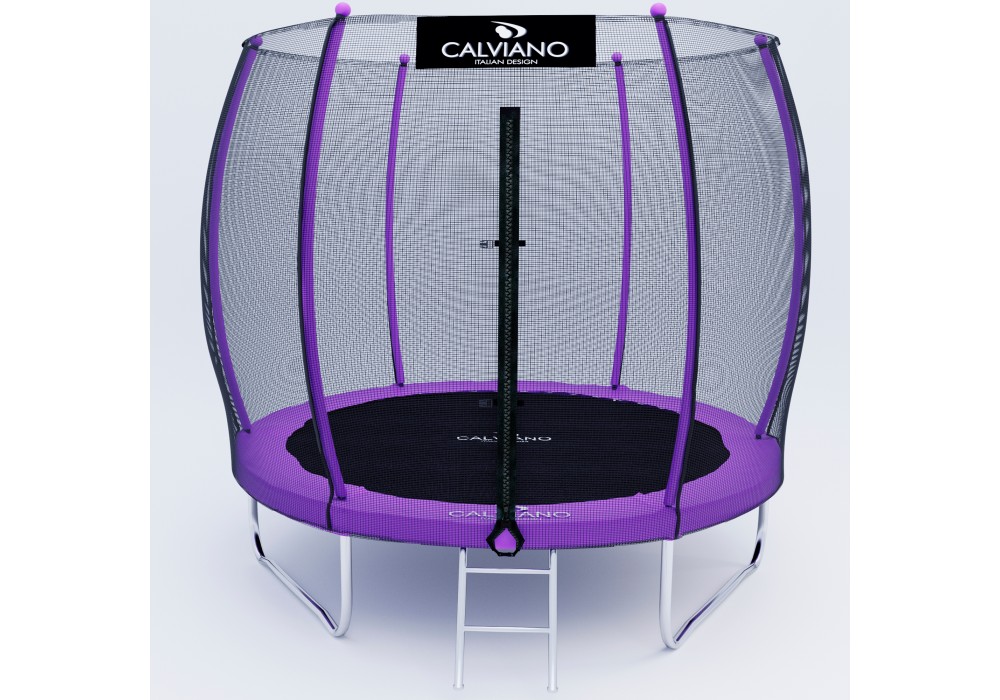 Батут пружинный с защитной сеткой Calviano 252 см - 8ft OUTSIDE master purple в Минске Батут пружинный с защитной сеткой Calviano 252 см - 8ft OUTSIDE master purple