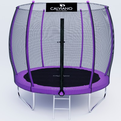 Батут пружинный с защитной сеткой Calviano 252 см - 8ft OUTSIDE master purple