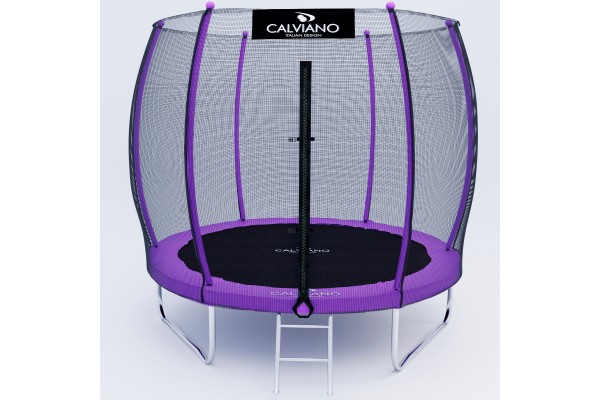 Батут пружинный с защитной сеткой Calviano 252 см - 8ft OUTSIDE master purple