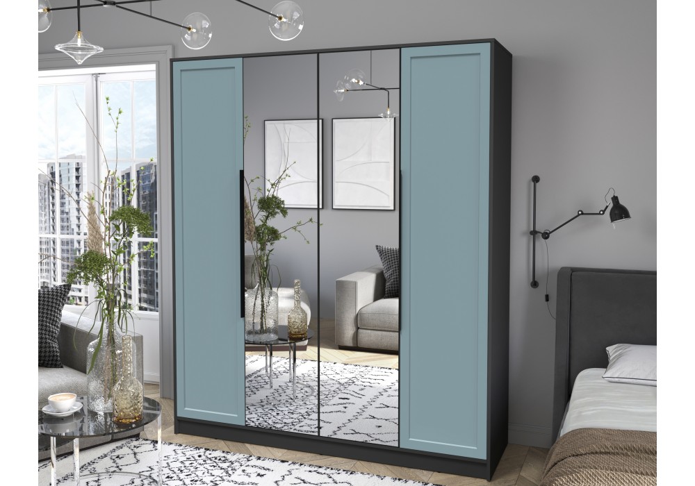 Шкаф комбинированный Концепт КТ-Ш4(З) Тренд (Антрацит/Океан) фабрика Интерлиния в Минске Шкаф комбинированный Концепт КТ-Ш4(З) Тренд (Антрацит/Океан) фабрика Интерлиния