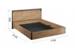 Кровать Тринити 160 ПМ с подсветкой  (Дуб Онтарио/чёрный)  фабрика Империал