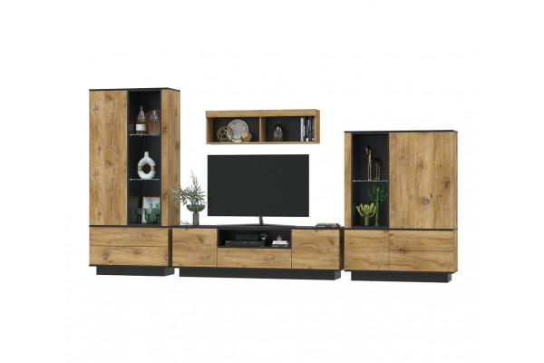 Гостиная Quartz 1 (Дуб нокс/Черный)  фабрика Интерлиния  