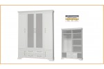 Шкаф четырехдверный ШР-4 Грация (лак) БЕЗ ЗЕРКАЛ (Белый/Белый) фабрика   Браво мебель
