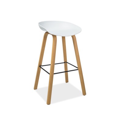 Стул барный SIGNAL  STING белый/дуб