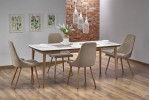 Стол обеденный HALMAR BARRET раскладной, белый матовый/дуб лефкас, 90-190/80/75