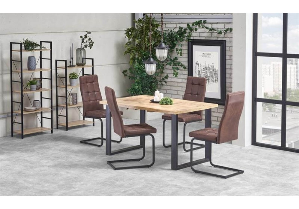 Стол обеденный HALMAR VENOM раскладной, дуб вотон/черный, 135-185/85/74 в Минске Стол обеденный HALMAR VENOM раскладной, дуб вотон/черный, 135-185/85/74