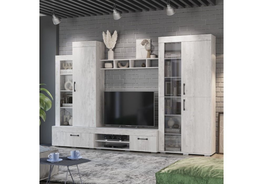 Гостиная Прима - Комплект 2 - Бетон Пайн светлый (BTS) в Минске Гостиная Прима - Комплект 2 - Бетон Пайн светлый (BTS)