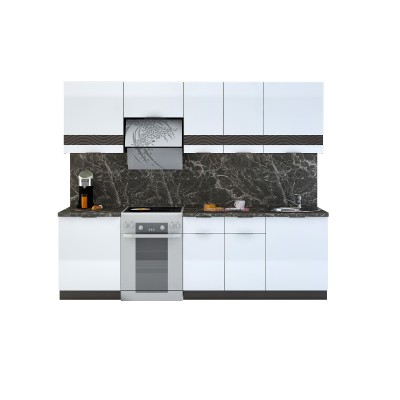 Кухня Терра Gloss Белый глянец/Венге 2,6 м