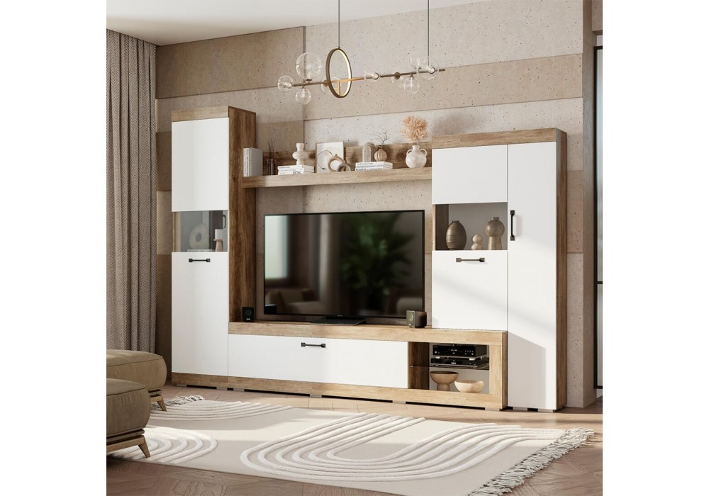 Гостиная Тесла ГС-01 (Дуб Каньон / Белый) BTS в Минске Гостиная Тесла ГС-01 (Дуб Каньон / Белый) BTS