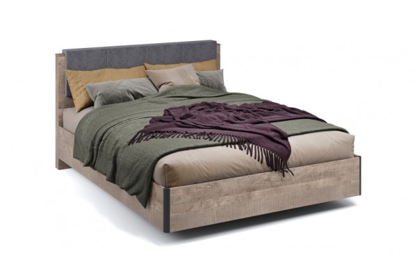 Кровать Стокгольм 1400 с основанием  (Дуб гранж песочный)  фабрика Империал 