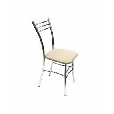 Стул ВВР Трио ваниль/хром, экокожа Стул ВВР Трио ваниль/хром, экокожа