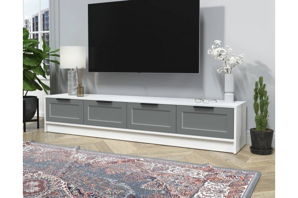 Тумба (ТВ) КТ-ТВ4-35 Тренд (Белый Платинум/Серый)  фабрика Интерлиния