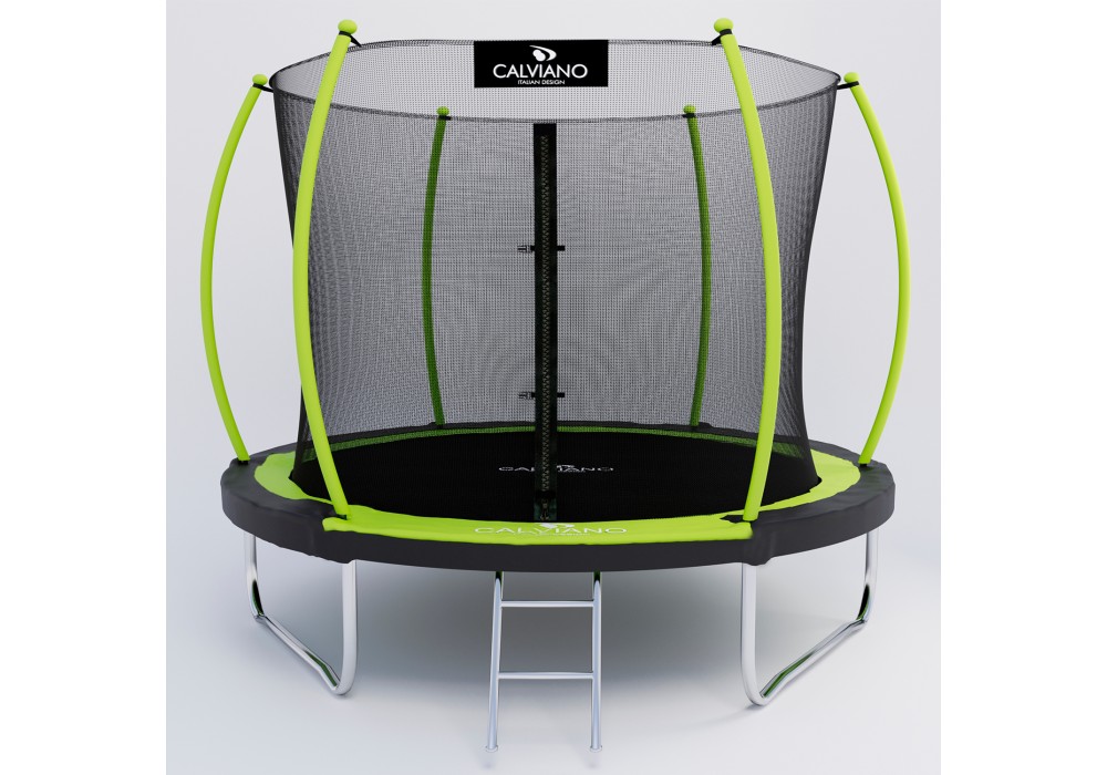 Батут пружинный с защитной сеткой Calviano 252 см - 8ft INSIDE master green в Минске Батут пружинный с защитной сеткой Calviano 252 см - 8ft INSIDE master green