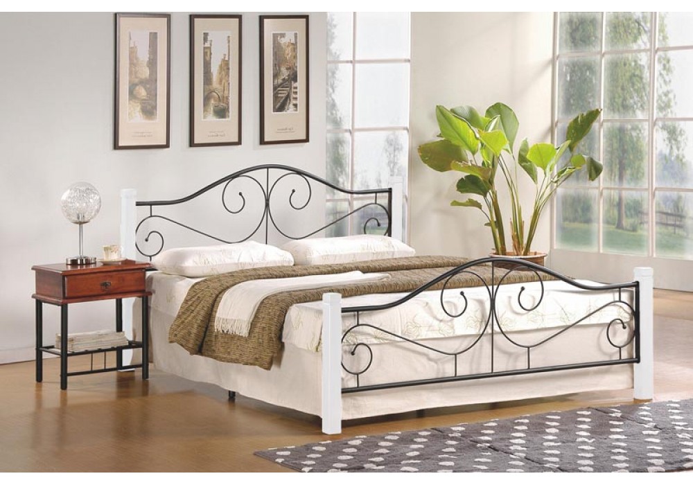 Кровать HALMAR VIOLETTA 160 бело\черная в Минске Кровать HALMAR VIOLETTA 160 бело\черная