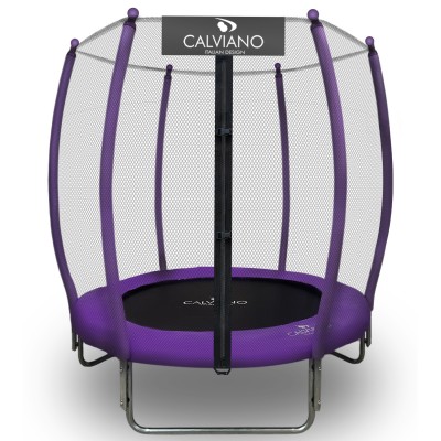 Батут пружинный с защитной сеткой Calviano 140 см - 4,5ft OUTSIDE master purple