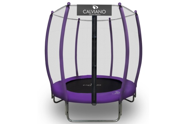 Батут пружинный с защитной сеткой Calviano 140 см - 4,5ft OUTSIDE master purple