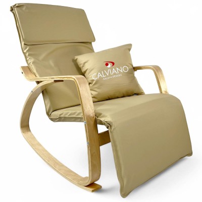 Кресло-качалка Calviano Comfort 1 светло-бежевое PU