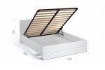 Кровать "Йорк" 1600 с подъемным мех. (белый/белый глянец) фабрика Империал в Минске Кровать "Йорк" 1600 с подъемным мех. (белый/белый глянец) фабрика Империал