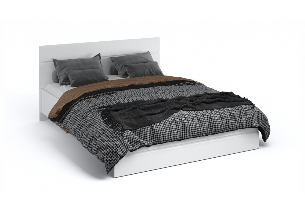 Кровать "Йорк" 1600 с основанием (Белый/белый глянец) фабрика Империал в Минске Кровать "Йорк" 1600 с основанием (Белый/белый глянец) фабрика Империал