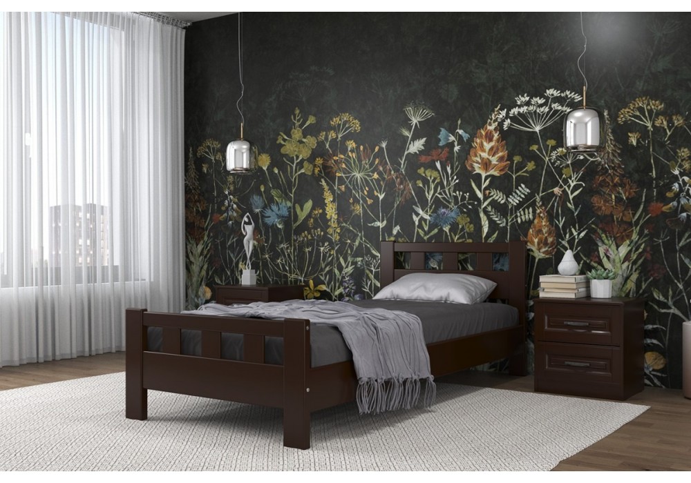 Кровать "Вероника-2"  темный орех 90х200 в Минске Кровать "Вероника-2"  темный орех 90х200