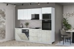 Кухонный гарнитур Мила Лайт 2,6-ПМ1 (Белый Платинум/Бетон лайт/Гранит белый) фабрика Интерлиния в Минске Кухонный гарнитур Мила Лайт 2,6-ПМ1 (Белый Платинум/Бетон лайт/Гранит белый) фабрика Интерлиния