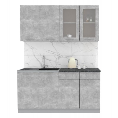 Кухонный гарнитур Мила 1,6 м (Бетон/Бетон) фабрика Интерлиния Кухонный гарнитур Мила 1,6 м (Бетон/Бетон) фабрика Интерлиния