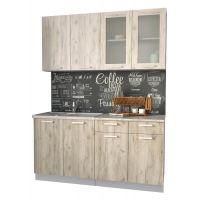 Кухонный гарнитур Мила 1,6 м (Дуб белый/Дуб серый) фабрика Интерлиния Кухонный гарнитур Мила 1,6 м (Дуб белый/Дуб серый) фабрика Интерлиния