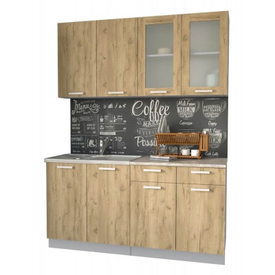 Кухонный гарнитур Мила 1,6 м (Дуб золотой/Дуб золотой) фабрика Интерлиния Кухонный гарнитур Мила 1,6 м (Дуб золотой/Дуб золотой) фабрика Интерлиния