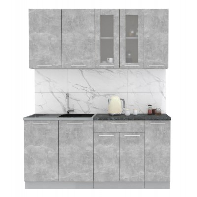 Кухонный гарнитур Мила 1,7 м (Бетон/Бетон) фабрика Интерлиния Кухонный гарнитур Мила 1,7 м (Бетон/Бетон) фабрика Интерлиния