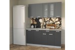 Кухонный гарнитур Мила 1,7 м (Серебро/Антрацит) фабрика Интерлиния