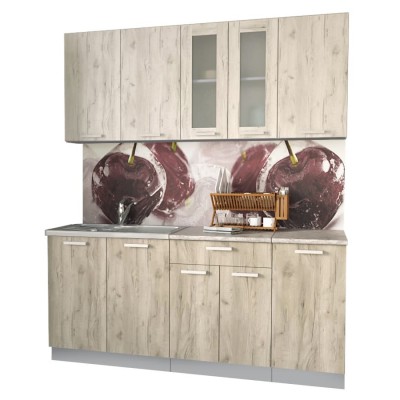 Кухонный гарнитур Мила 1,8 м (Дуб белый/Дуб серый) фабрика Интерлиния Кухонный гарнитур Мила 1,8 м (Дуб белый/Дуб серый) фабрика Интерлиния