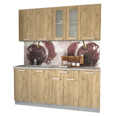 Кухонный гарнитур Мила 1,8 м (Дуб золотой/Дуб золотой) фабрика Интерлиния Кухонный гарнитур Мила 1,8 м (Дуб золотой/Дуб золотой) фабрика Интерлиния