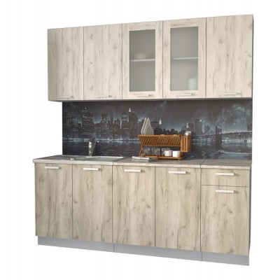 Кухонный гарнитур Мила 2,0 м (Дуб белый/Дуб серый) фабрика Интерлиния Кухонный гарнитур Мила 2,0 м (Дуб белый/Дуб серый) фабрика Интерлиния