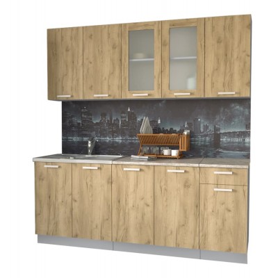 Кухонный гарнитур Мила 2,0 м (Дуб золотой/Дуб золотой) фабрика Интерлиния Кухонный гарнитур Мила 2,0 м (Дуб золотой/Дуб золотой) фабрика Интерлиния