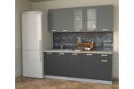 Кухонный гарнитур Мила 2,0 м (Серебро/Антрацит) фабрика Интерлиния