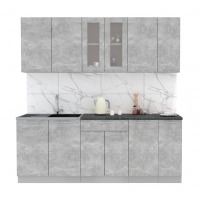 Кухонный гарнитур Мила 2,1м (Бетон/Бетон) фабрика Интерлиния Кухонный гарнитур Мила 2,1м (Бетон/Бетон) фабрика Интерлиния