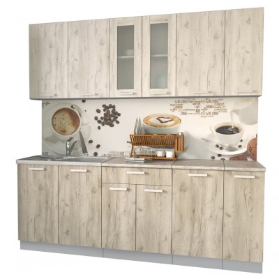 Кухонный гарнитур Мила 2,1м (Дуб белый/Дуб серый) фабрика Интерлиния Кухонный гарнитур Мила 2,1м (Дуб белый/Дуб серый) фабрика Интерлиния