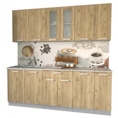 Кухонный гарнитур Мила 2,1м (Дуб золотой/Дуб золотой) фабрика Интерлиния Кухонный гарнитур Мила 2,1м (Дуб золотой/Дуб золотой) фабрика Интерлиния