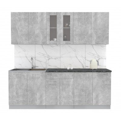 Кухонный гарнитур Мила 2,2м (Бетон/Бетон) фабрика Интерлиния Кухонный гарнитур Мила 2,2м (Бетон/Бетон) фабрика Интерлиния