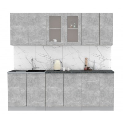 Кухонный гарнитур Мила 2,3м (Бетон/Бетон) фабрика Интерлиния Кухонный гарнитур Мила 2,3м (Бетон/Бетон) фабрика Интерлиния