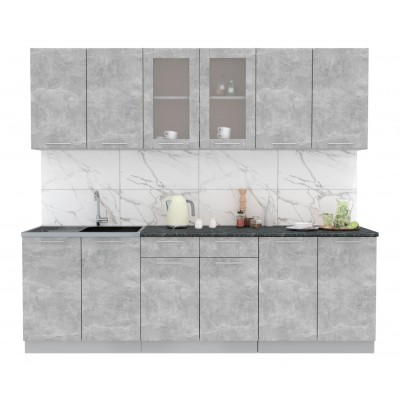 Кухонный гарнитур Мила 2,4 м (Бетон/Бетон) фабрика Интерлиния Кухонный гарнитур Мила 2,4 м (Бетон/Бетон) фабрика Интерлиния