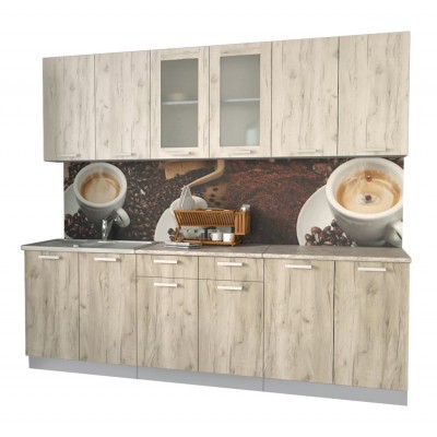 Кухонный гарнитур Мила 2,4 м (Дуб белый/Дуб серый) фабрика Интерлиния Кухонный гарнитур Мила 2,4 м (Дуб белый/Дуб серый) фабрика Интерлиния