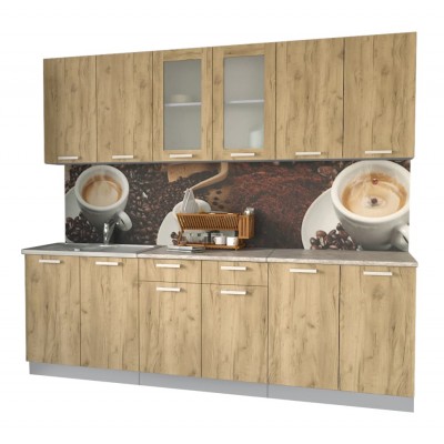 Кухонный гарнитур Мила 2,4 м (Дуб золотой/Дуб золотой) фабрика Интерлиния Кухонный гарнитур Мила 2,4 м (Дуб золотой/Дуб золотой) фабрика Интерлиния