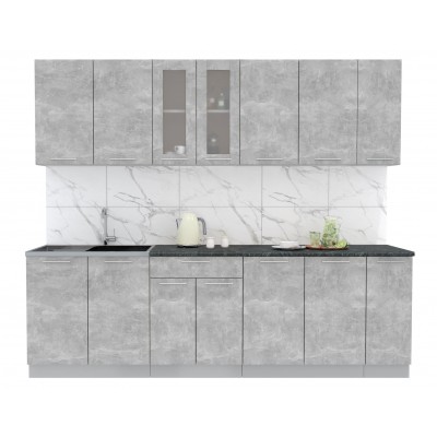 Кухонный гарнитур Мила 2,5 м (Бетон/Бетон) фабрика Интерлиния Кухонный гарнитур Мила 2,5 м (Бетон/Бетон) фабрика Интерлиния