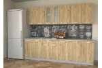 Кухонный гарнитур Мила 2,6 м (Дуб золотой/Дуб золотой) фабрика Интерлиния