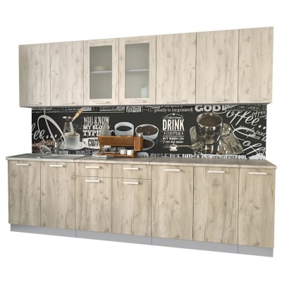 Кухонный гарнитур Мила 2,7 м (Дуб белый/Дуб серый) фабрика Интерлиния Кухонный гарнитур Мила 2,7 м (Дуб белый/Дуб серый) фабрика Интерлиния